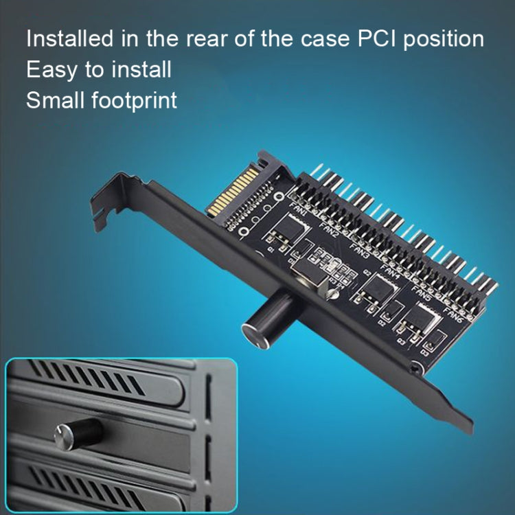 PIC Bit Case Cooling Fan Control Switch PWM 6 Way Computer Fan Speed Controller(SATA) - Others by PMC Jewellery | Online Shopping South Africa | PMC Jewellery | Buy Now Pay Later Mobicred