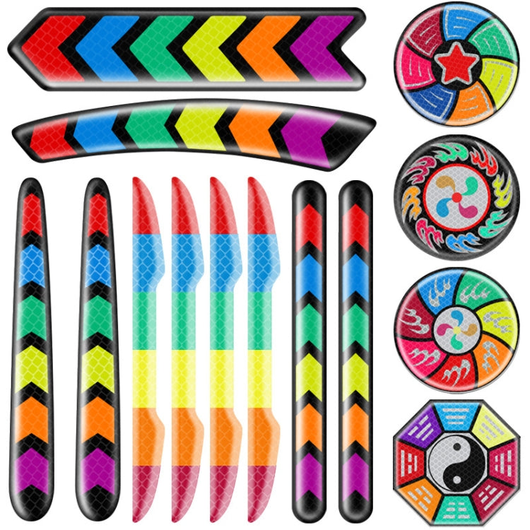 5pcs /Set Car Door Anti-Collision Scrape And Rearview Mirror Colorful Safety Warning Reflective Sticker, Style: Glue Model Tail Box - Warning Sticker by PMC Jewellery | Online Shopping South Africa | PMC Jewellery | Buy Now Pay Later Mobicred