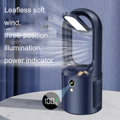 X25 Blue Student Dormitory Bedside Small USB Charging Platform Light Desktop Bladeless Quiet Fan - Electric Fans by PMC Jewellery | Online Shopping South Africa | PMC Jewellery | Buy Now Pay Later Mobicred