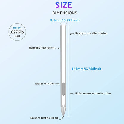 For Microsoft Surface Pro7/6/5/4 PROX Go Book Touch Pen(Silver) - Stylus Pen by PMC Jewellery | Online Shopping South Africa | PMC Jewellery