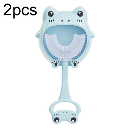 S8 2pcs Children Cartoon Animal Manual U-shaped Silicone Toothbrush for 2-12 Years Old(Blue Frog) - Toothbrushes by PMC Jewellery | Online Shopping South Africa | PMC Jewellery | Buy Now Pay Later Mobicred