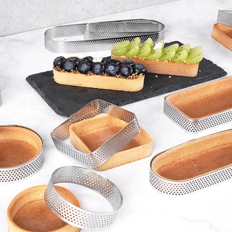 BN1006 Stainless Steel Mousse Circle Thickened Perforated Cake Mold DIY Baking Tools, Specification: Rectangle 4.7 inches - Food Molds by PMC TechLife | Online Shopping South Africa | PMC TechLife