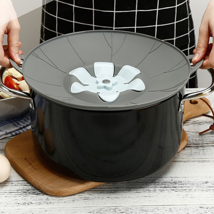 Silicone Flower Spill-proof Pot Lid Rotatable Pot Lid Kitchen Gadget, Size: 29cm Large Gray - Insulation by PMC Jewellery | Online Shopping South Africa | PMC Jewellery | Buy Now Pay Later Mobicred