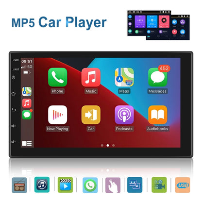 7709 7 Inch Touch Button Dual Ingot Universal MP5 Bluetooth Player, Style:, Sort by color: Standard+4 Lights Camera - Car MP3 & MP4 & MP5 by PMC Jewellery | Online Shopping South Africa | PMC Jewellery | Buy Now Pay Later Mobicred