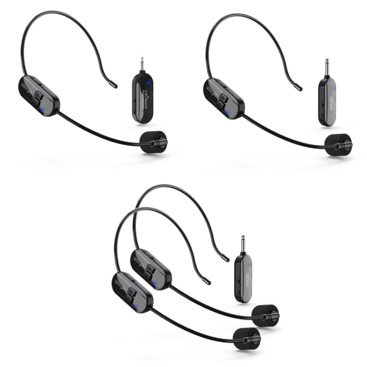 1 for 1 6.35mm Interface Wireless Head-Mounted Condenser Microphone Anti-Howling Loudspeaker - Microphone by PMC TechLife | Online Shopping South Africa | PMC TechLife | Buy Now Pay Later Mobicred
