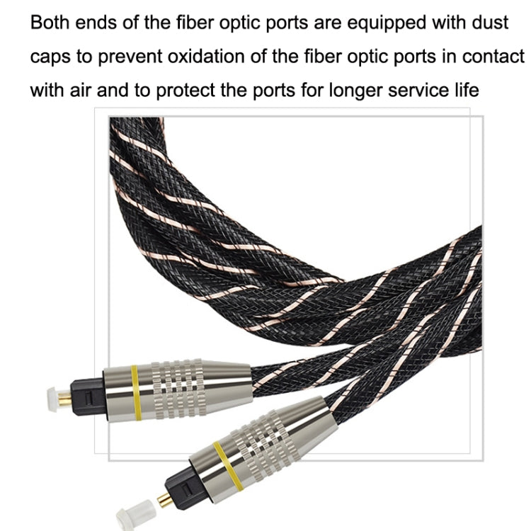 EMK HB/A6.0 SPDIF Interface Digital High-Definition Audio Optical Fiber Cable, Length: 10m(Black White Net) - Audio Optical Cables by EMK | Online Shopping South Africa | PMC Jewellery | Buy Now Pay Later Mobicred