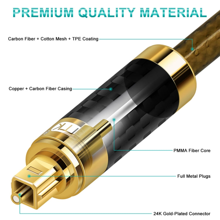 EMK GM/A8.0 Digital Optical Fiber Audio Cable Amplifier Audio Gold Plated Fever Line, Length: 3m(Transparent Coffee) - Audio Optical Cables by EMK | Online Shopping South Africa | PMC Jewellery | Buy Now Pay Later Mobicred