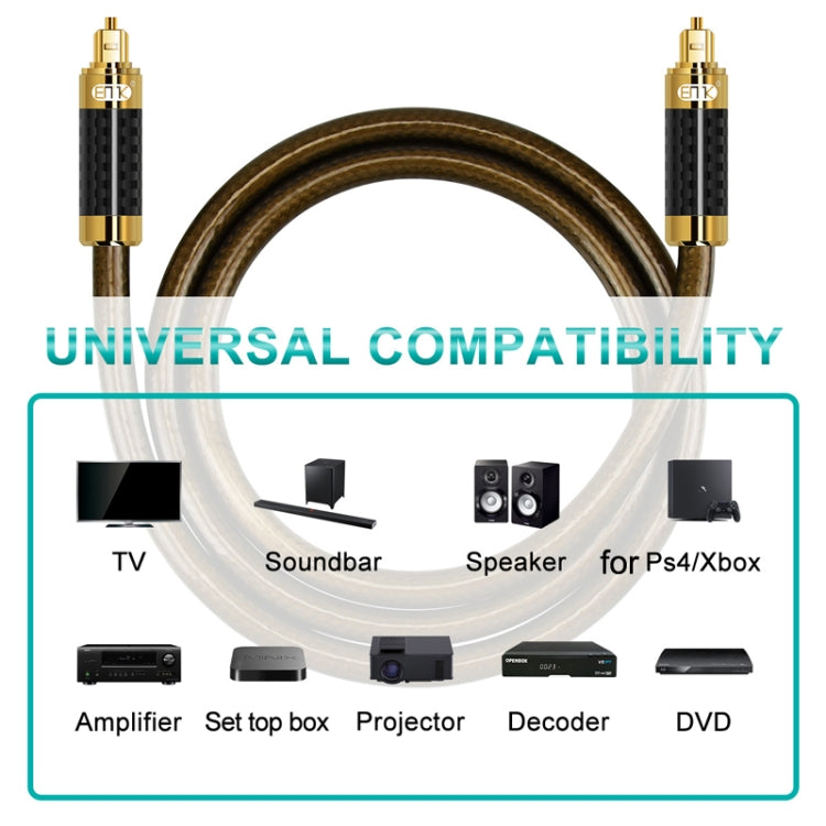 EMK GM/A8.0 Digital Optical Fiber Audio Cable Amplifier Audio Gold Plated Fever Line, Length: 5m(Transparent Coffee) - Audio Optical Cables by EMK | Online Shopping South Africa | PMC Jewellery | Buy Now Pay Later Mobicred