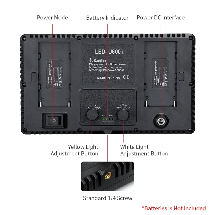 E600 3-color Temperature 40W 3200K-5600K LED Flat Panel Lights Live Broadcast Fill Light,EU Plug -  by PMC TechLife | Online Shopping South Africa | PMC TechLife | Buy Now Pay Later Mobicred