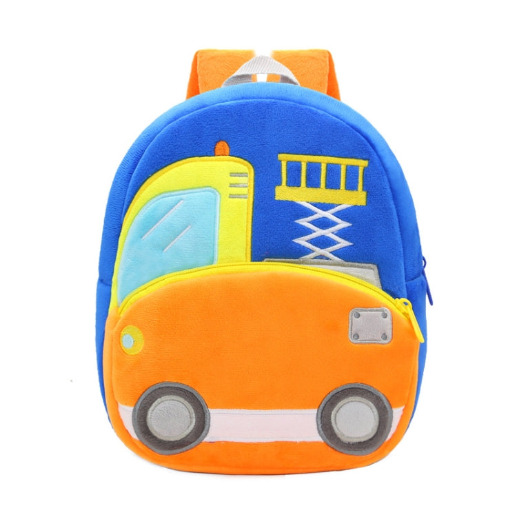 3D Cartoon Trucks Cars Plush Kids Backpack Children School Bags(Lifting Machine) - Kids Bags by PMC Jewellery | Online Shopping South Africa | PMC Jewellery