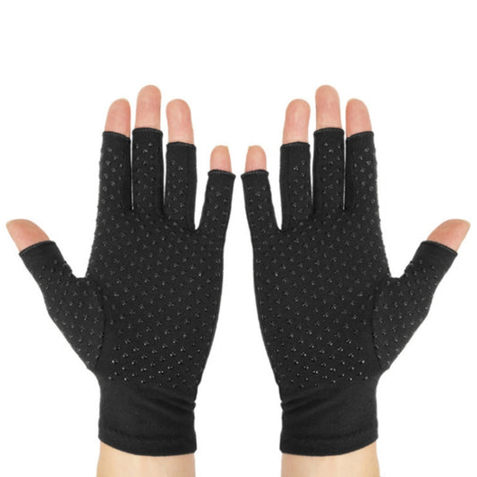 Arthritis Rehabilitation Silicone Non-slip Cycling Half Finger Gloves, Size: L(Black) - Cycling Gloves by PMC Jewellery | Online Shopping South Africa | PMC Jewellery | Buy Now Pay Later Mobicred