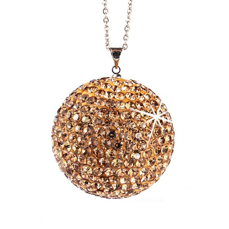 Car Diamond Crystal Ball Rearview Mirror Decoration Pendant(Crystal Yellow) - Ornaments by PMC Jewellery | Online Shopping South Africa | PMC Jewellery | Buy Now Pay Later Mobicred