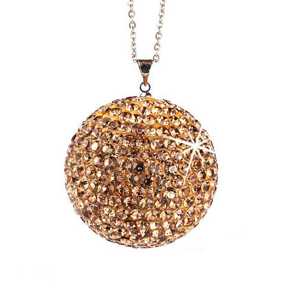 Car Diamond Crystal Ball Rearview Mirror Decoration Pendant(Crystal Yellow) - Ornaments by PMC Jewellery | Online Shopping South Africa | PMC Jewellery | Buy Now Pay Later Mobicred