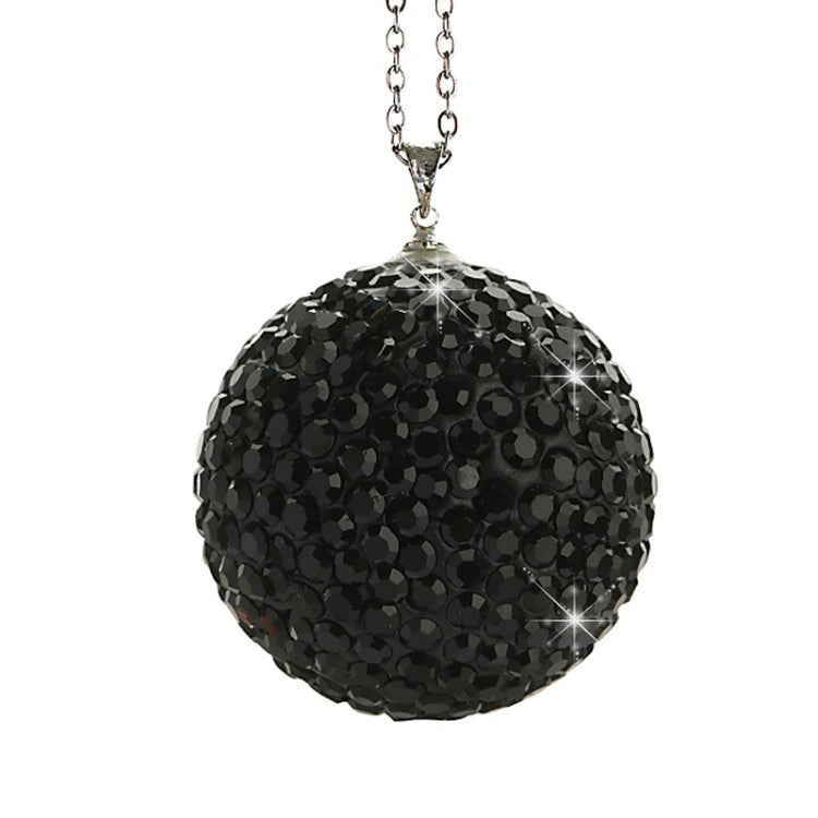 Car Diamond Crystal Ball Rearview Mirror Decoration Pendant(Black) - Ornaments by PMC Jewellery | Online Shopping South Africa | PMC Jewellery | Buy Now Pay Later Mobicred