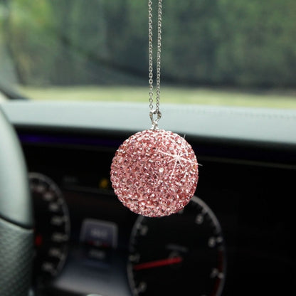 Car Diamond Crystal Ball Rearview Mirror Decoration Pendant(Crystal Yellow) - Ornaments by PMC Jewellery | Online Shopping South Africa | PMC Jewellery | Buy Now Pay Later Mobicred