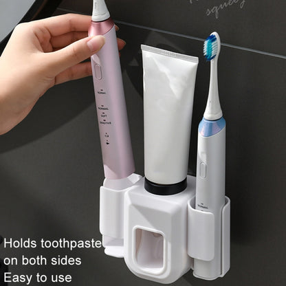 Electric Toothbrush Holder Automatic Toothpaste Squeezer Bathroom Wall Mounted Toothpaste Holder(White) - Toothpaste Squeezing Device by PMC Jewellery | Online Shopping South Africa | PMC Jewellery