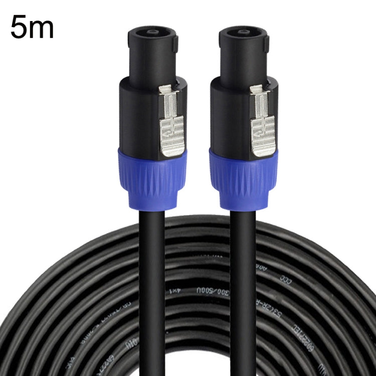 Male To Male Four Core Ohm Cable Audio Cable Ring Stage Speaker Cable 5m(Blue Black) - Microphone Audio Cable & Connector by PMC Jewellery | Online Shopping South Africa | PMC Jewellery | Buy Now Pay Later Mobicred