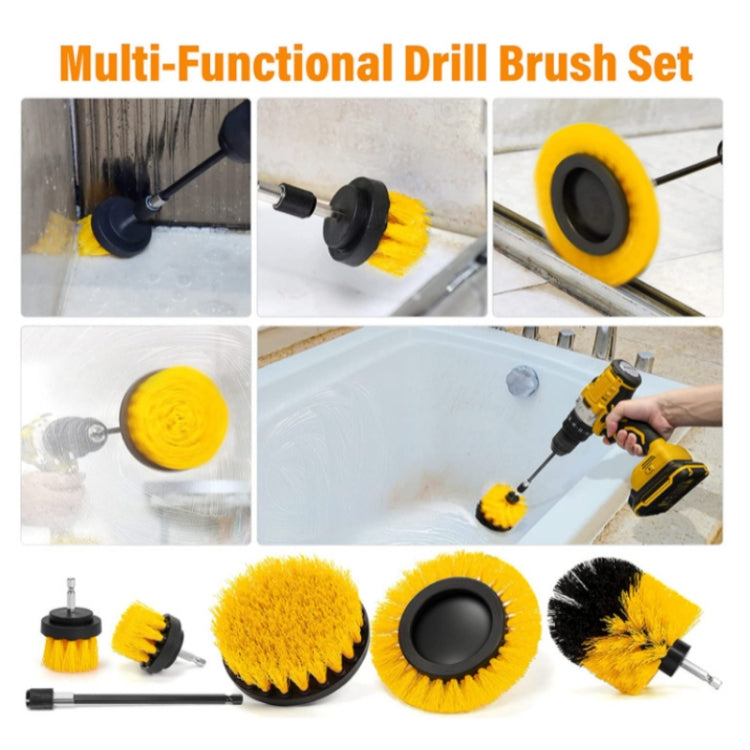 8 In 1 Electric Drill Crevice Cleaning Brush Car Wash Tool Set, Size: B Model(Yellow) - Car washing supplies by PMC Jewellery | Online Shopping South Africa | PMC Jewellery | Buy Now Pay Later Mobicred