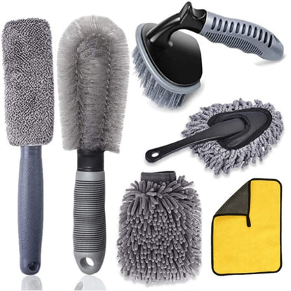 6pcs/Set Gloves Dusting Tire Brush Car Cleaning Brush Set(A Model) - Car washing supplies by PMC Jewellery | Online Shopping South Africa | PMC Jewellery | Buy Now Pay Later Mobicred