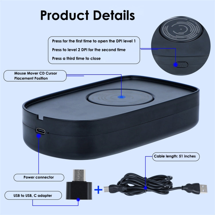 H26 Automatic Movement Virtual Mouse To Prevent Computer Lock Screen(Black) - Wired Mice by PMC TechLife | Online Shopping South Africa | PMC TechLife