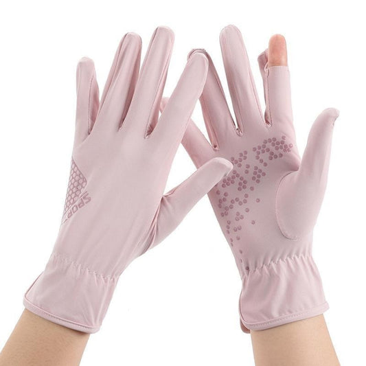 1pair Driving Sunscreen Anti-ultraviolet Thin Summer Ice Silk Dew Finger Non-slip Riding Gloves Free Size(Cosmetic) - Safety Gloves by PMC Jewellery | Online Shopping South Africa | PMC Jewellery | Buy Now Pay Later Mobicred