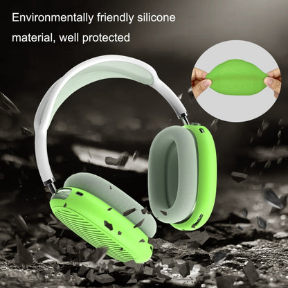 T2 For Apple AirPods Max 1pair Bluetooth Headset Anti-Fall Silicone Protective Case(Luminous Green) - For AirPods Max by PMC Jewellery | Online Shopping South Africa | PMC Jewellery