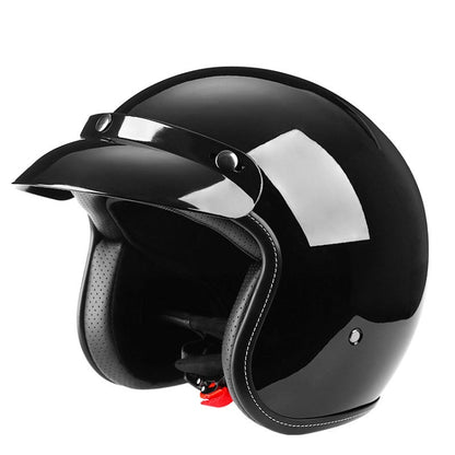 BYB 701 All Seasons Retro Motorcycle Helmet, Size: M(Bright Black) - Helmets by BYB | Online Shopping South Africa | PMC Jewellery | Buy Now Pay Later Mobicred