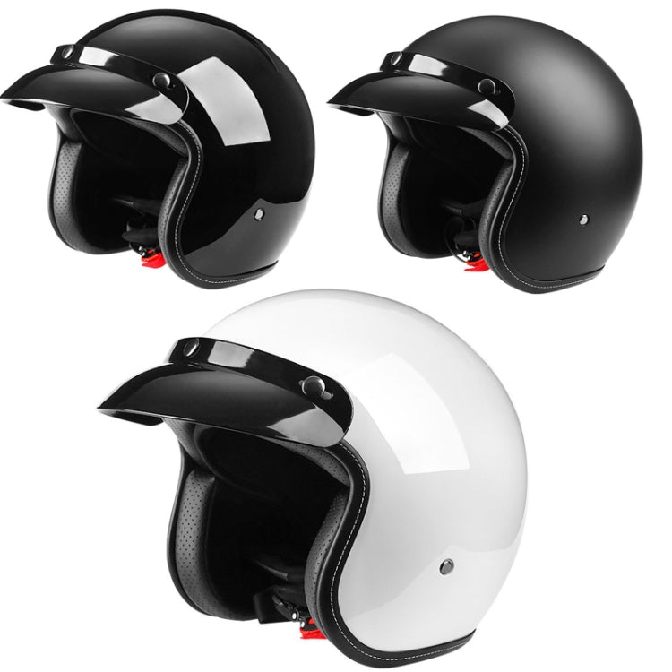 BYB 701 All Seasons Retro Motorcycle Helmet, Size: M(Bright Black) - Helmets by BYB | Online Shopping South Africa | PMC Jewellery | Buy Now Pay Later Mobicred