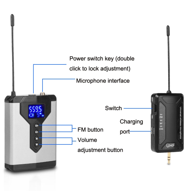 Q6 1 Drag 1 Wireless Lavalier With Stand USB Computer Recording Microphone Live Phone SLR Lavalier Microphone - Microphone by PMC Jewellery | Online Shopping South Africa | PMC Jewellery | Buy Now Pay Later Mobicred