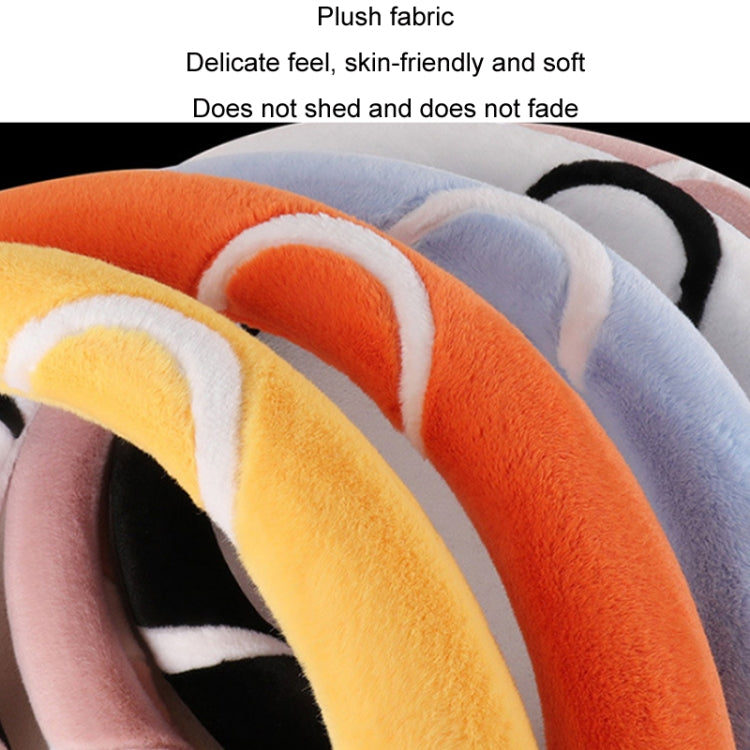 Car Steering Wheel Cartoon Short Fluff Handle Cover, Size: 38cm(Orange Round) - Seat Belts & Padding by PMC Jewellery | Online Shopping South Africa | PMC Jewellery | Buy Now Pay Later Mobicred