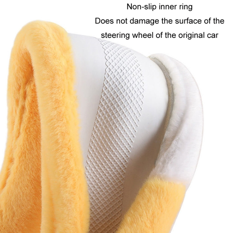 Car Steering Wheel Cartoon Short Fluff Handle Cover, Size: 38cm(Orange D Shape) - Seat Belts & Padding by PMC Jewellery | Online Shopping South Africa | PMC Jewellery | Buy Now Pay Later Mobicred