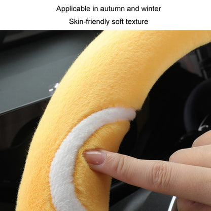 Car Steering Wheel Cartoon Short Fluff Handle Cover, Size: 38cm(Yellow Round) - Seat Belts & Padding by PMC Jewellery | Online Shopping South Africa | PMC Jewellery | Buy Now Pay Later Mobicred