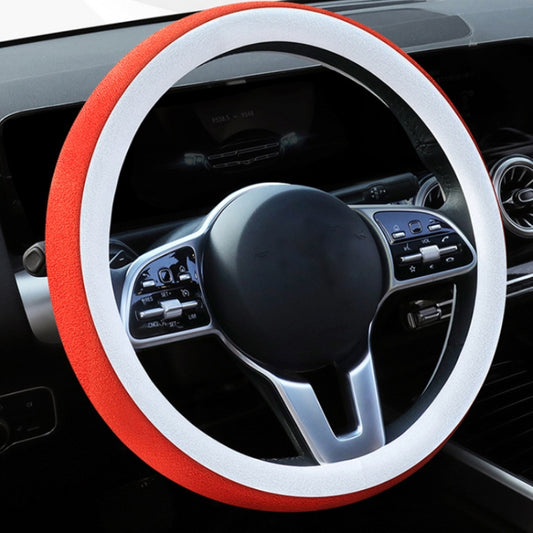 Car Steering Wheel Short Plush Winter Non-slip Grip Cover, Size: 38cm(Round Orange) - Steering Wheel Accessories by PMC Jewellery | Online Shopping South Africa | PMC Jewellery | Buy Now Pay Later Mobicred