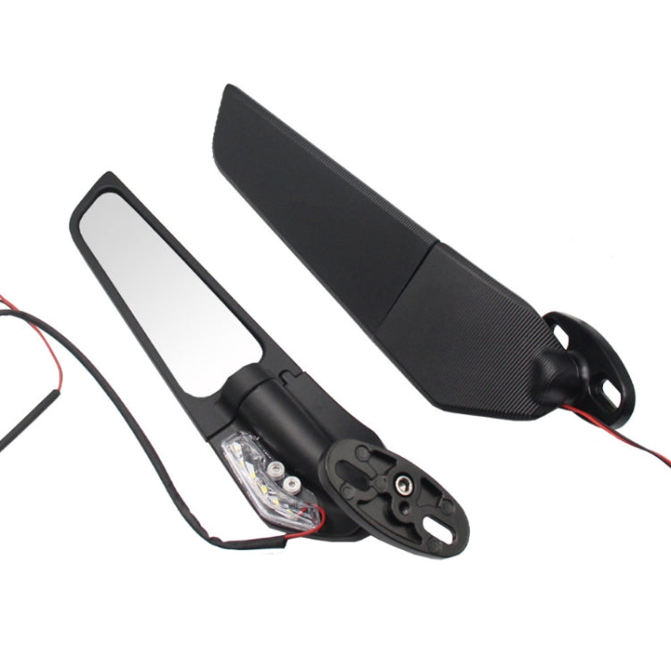 Fixed Wind Wing Rearview Mirror Spoiler with Light Motorcycle Modification - Side Mirrors by PMC Jewellery | Online Shopping South Africa | PMC Jewellery