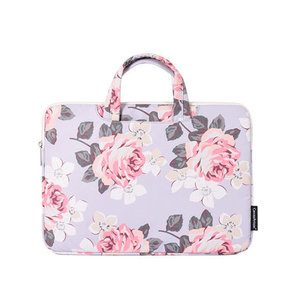 H40-B01 White Rose Pattern Laptop Case Bag Computer Liner Bag With Handle, Size: 14 Inch(Grey) - 14.1 inch by PMC Jewellery | Online Shopping South Africa | PMC Jewellery | Buy Now Pay Later Mobicred