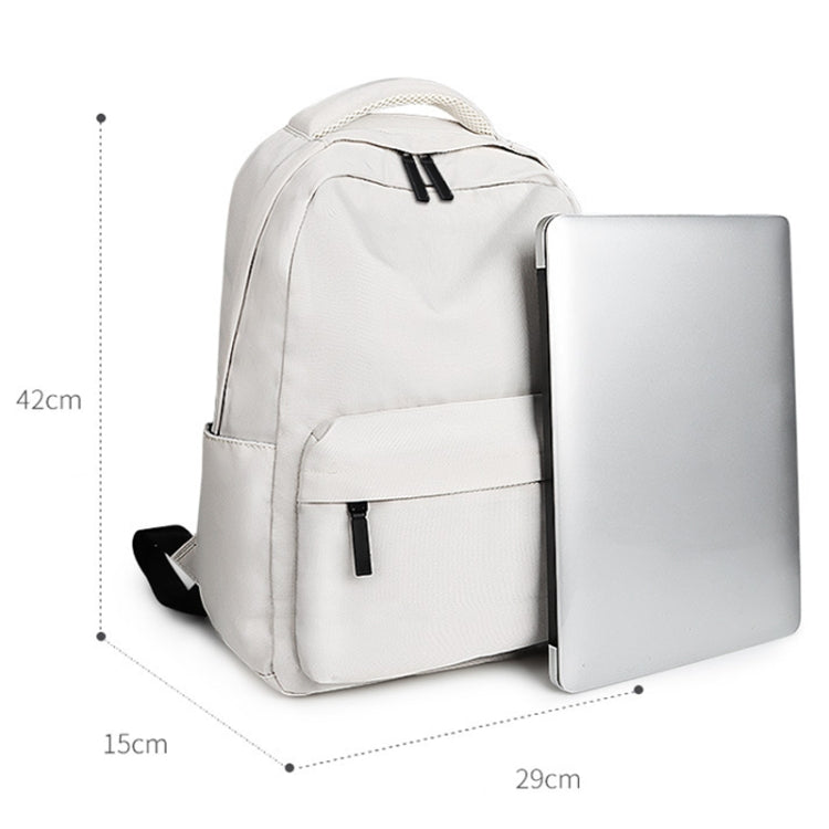 SJ13 13-15.4 inch Large-capacity Waterproof Wear-resistant Laptop Backpack(Beige) - Backpack by PMC Jewellery | Online Shopping South Africa | PMC Jewellery | Buy Now Pay Later Mobicred