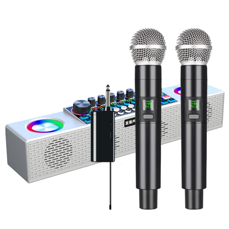 X80 Portable Multifunctional Live Singing Wireless Bluetooth Sound Card Speaker (Dual-microphone White) - Live Sound Effects Processors by PMC Jewellery | Online Shopping South Africa | PMC Jewellery | Buy Now Pay Later Mobicred