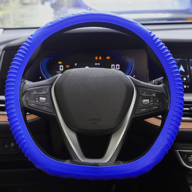 Silicone Non-slip Wear-resistant Concave Point Car Steering Wheel Cover, Size: 34-38cm(Blue) - Steering Wheel Accessories by PMC Jewellery | Online Shopping South Africa | PMC Jewellery | Buy Now Pay Later Mobicred