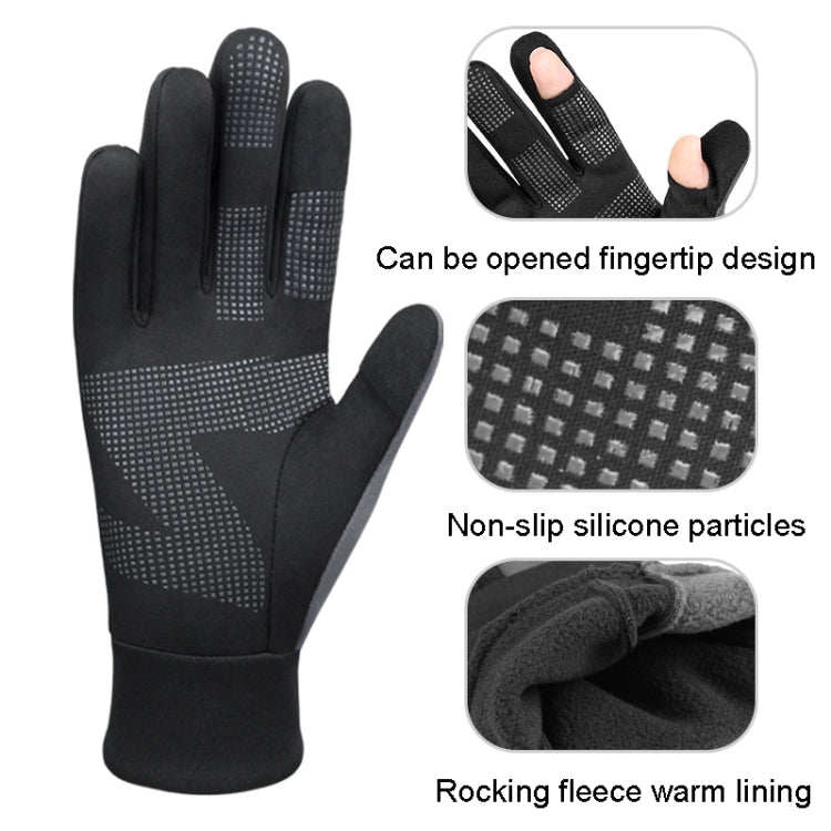 Touch Screen Anti-slip Waterproof Outdoor Sports Warm Cycling Gloves, Size: M(Black) - Cycling Gloves by PMC Jewellery | Online Shopping South Africa | PMC Jewellery