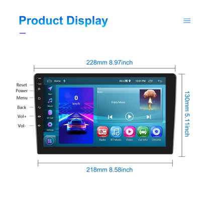 A3195 9 Inch Car Android Large Screen Navigation Central Control Screen 2+32G Player with CarPlay, Style: Standard+4Lights Camera - Car MP3 & MP4 & MP5 by PMC Jewellery | Online Shopping South Africa | PMC Jewellery | Buy Now Pay Later Mobicred