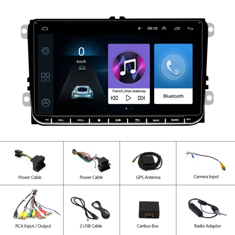 A2743 For Volkswagen 1+16G 9-inch Central Control Large Screen With Carplay Car Android10.0 Navigator Player, Style: Standard - Car MP3 & MP4 & MP5 by PMC Jewellery | Online Shopping South Africa | PMC Jewellery | Buy Now Pay Later Mobicred