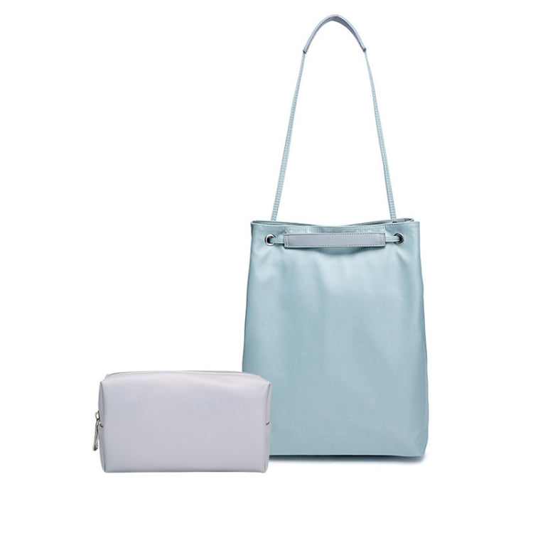 For Apple Macbook Shoulder / Handheld / Messenger Computer Bag, Size: Medium(Lake blue+gray PU Power Bag) - 13.3 inch by PMC TechLife | Online Shopping South Africa | PMC TechLife | Buy Now Pay Later Mobicred
