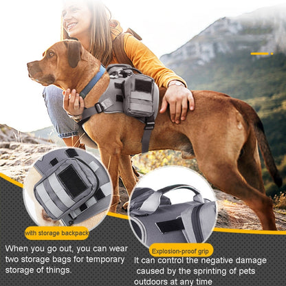 Dog Explosion-proof Chest Strap With Detachable Combination Backpack, Size: L(Lake Blue) - Leashes & Chest Strap by PMC Jewellery | Online Shopping South Africa | PMC Jewellery