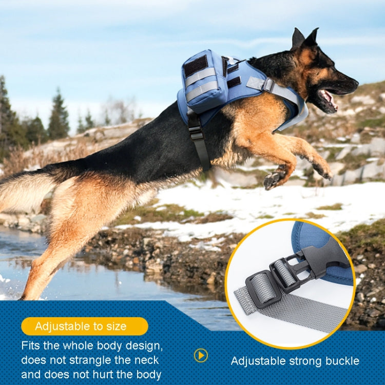 Dog Explosion-proof Chest Strap With Detachable Combination Backpack, Size: L(Lake Blue) - Leashes & Chest Strap by PMC Jewellery | Online Shopping South Africa | PMC Jewellery