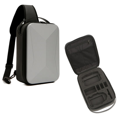 For DJI Mini 3 / Mini 3 Pro Hard Shell Storage Bag Box Chest Bag Shoulder Bag Messenger Bag(Silver) - Backpacks & Bags by PMC Jewellery | Online Shopping South Africa | PMC Jewellery | Buy Now Pay Later Mobicred