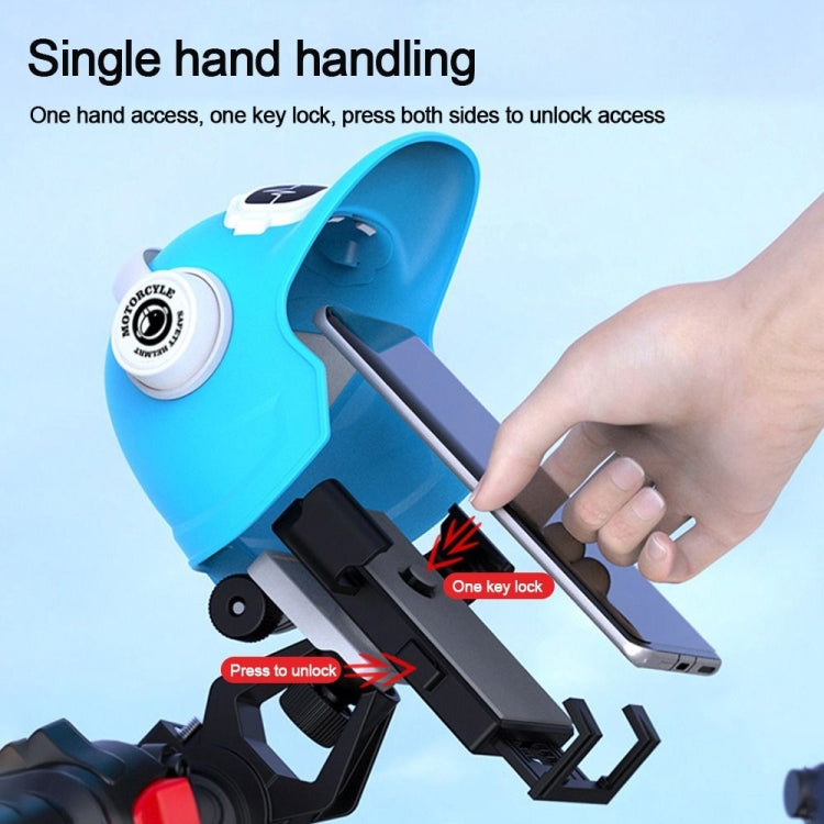 Small Helmet Sunscreen Phone Stand Bracket Motorcycle Mobile Phone Holder,Spec: Rearview Mirror Blue - Holder by PMC Jewellery | Online Shopping South Africa | PMC Jewellery | Buy Now Pay Later Mobicred