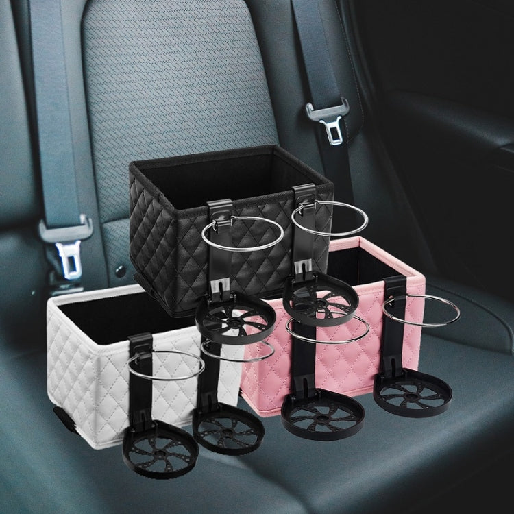 Car Armrest Box Folding Storage Box Multifunctional Water Cup Holder(Leather Beige) - Stowing Tidying by PMC Jewellery | Online Shopping South Africa | PMC Jewellery | Buy Now Pay Later Mobicred