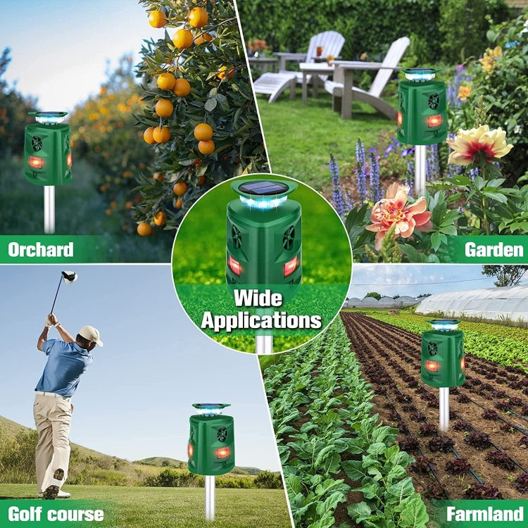 SK698 Solar Powered Animal Repeller 360 Degree Strobe Light Bird Repeller Ultrasonic Rat Repeller(Green) - Outdoor Insect Repellent by PMC TechLife | Online Shopping South Africa | PMC TechLife | Buy Now Pay Later Mobicred