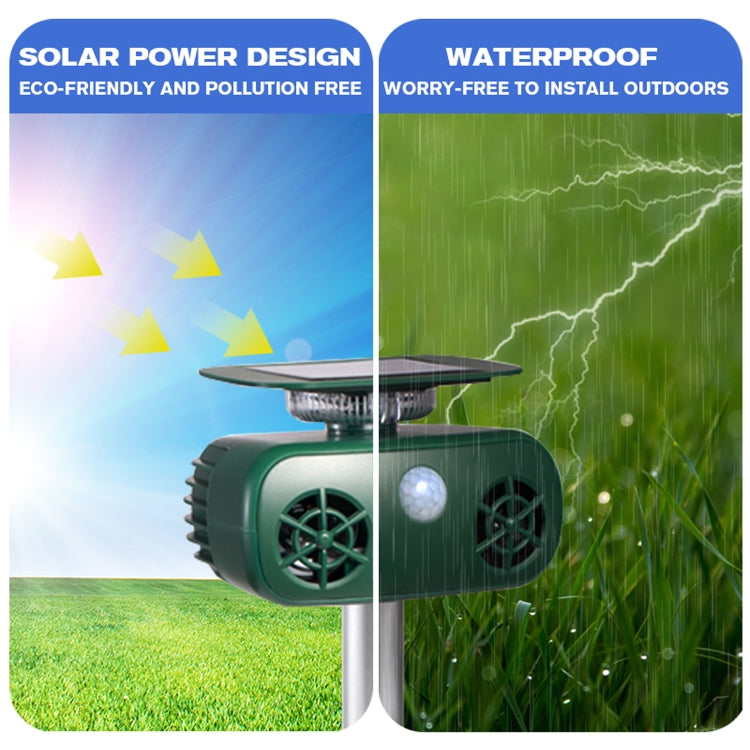 SK628 Solar Powered Animal Repeller 360 Degree Strobe Light Bird Repeller Ultrasonic Rat Repeller(Green) - Outdoor Insect Repellent by PMC TechLife | Online Shopping South Africa | PMC TechLife | Buy Now Pay Later Mobicred