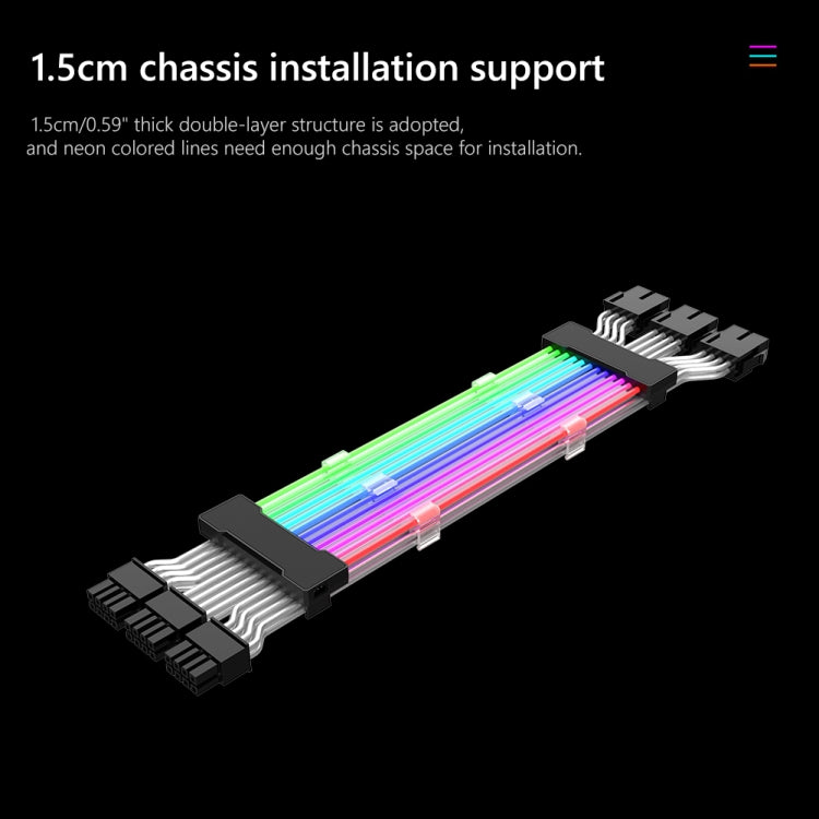 3x8pin Graphics Card Power Supply Wire Black 5V ARGB Neon Color Line - PCIE Cable by PMC Jewellery | Online Shopping South Africa | PMC Jewellery